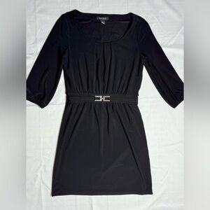 White House Black Market WHBM Women’s XS Black 3/4 Sleeve Knee Length Dress